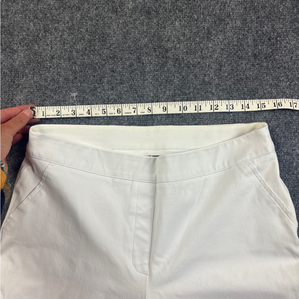 SPANX Women’s White On-the-Go Pull On Stretch Twill Cropped Pants size: Large - Picture 4 of 9